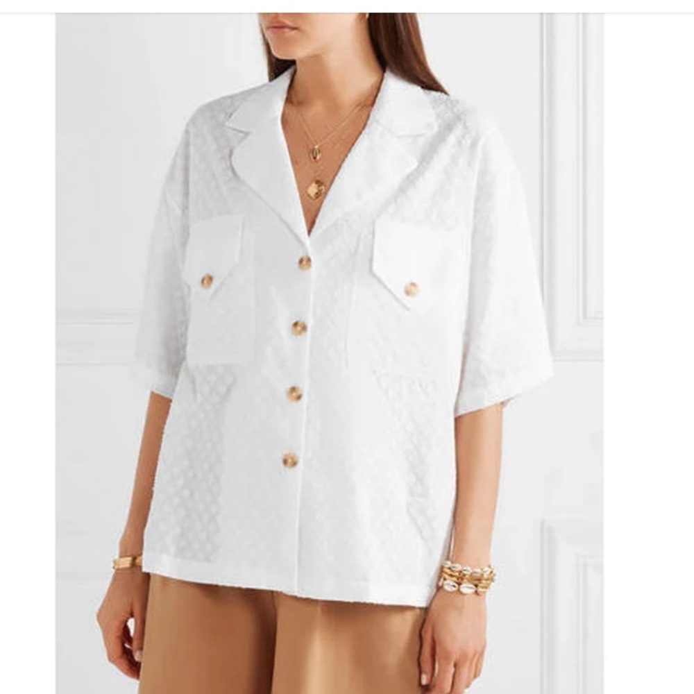 RHODE resort White Button-Up Shirt with Pockets